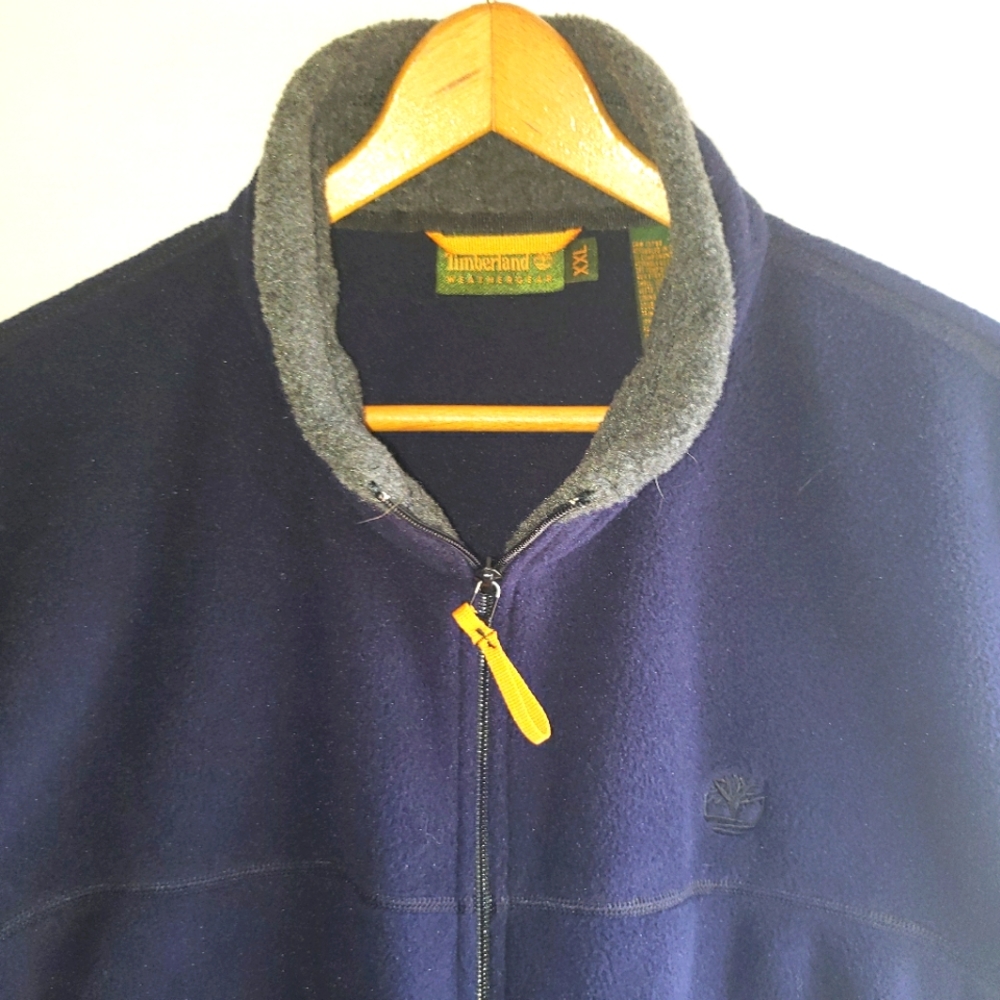 Timberland Men’s Navy Blue Weatherproof Full Zip Fleece Vest Size XXL